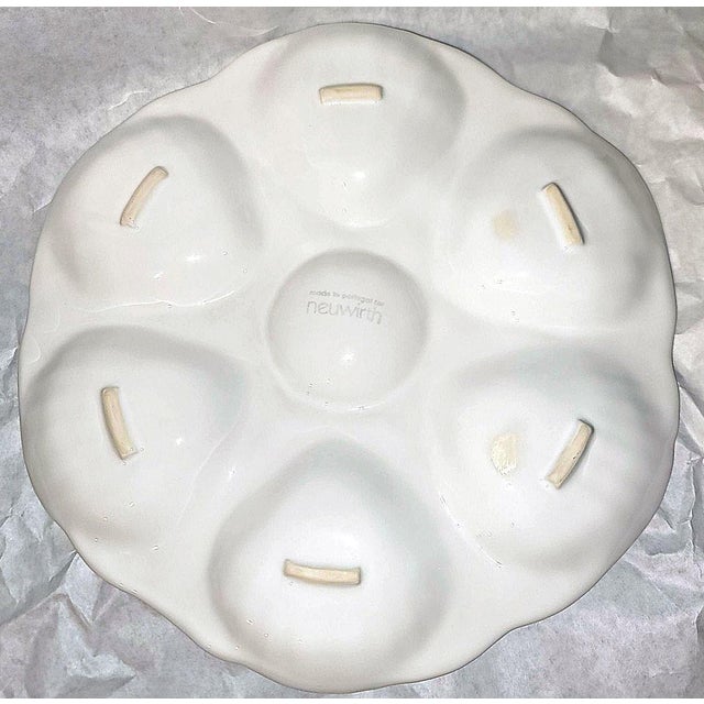 1970s Portuguese Majolica Oyster Plates by Olfaire For Sale - Image 4 of 4