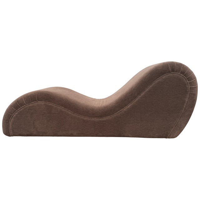Italian Mocha Mohair Velvet S Shaped Chaise Lounge, 1970s For Sale - Image 9 of 9