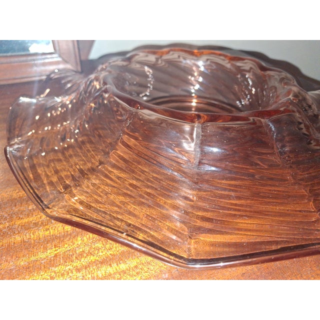 Rare Vintage pink Ruffle console bowl