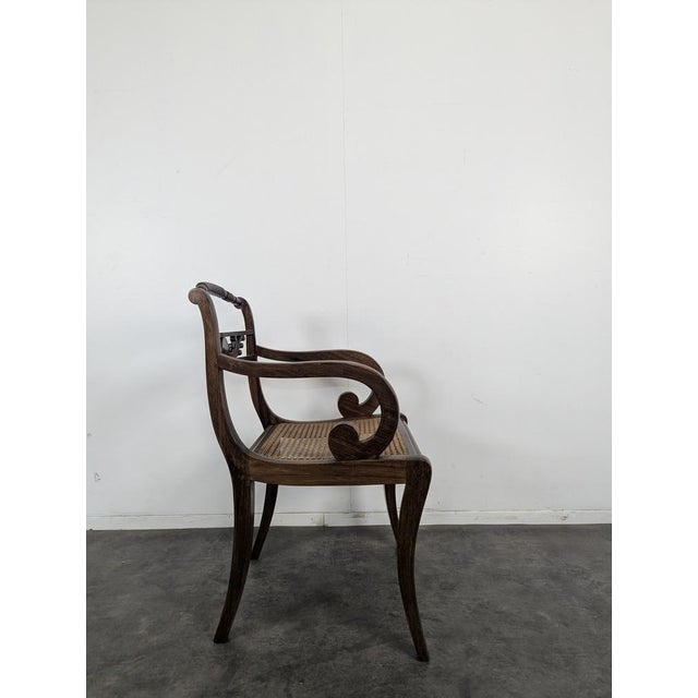 19th Century English Cane Armchair For Sale - Image 3 of 6