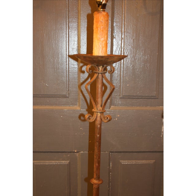 Vintage French Tole Candlestick Floor Lamp Chairish