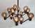 Large Italian Chromed 3d-Grid-Structure Chandelier with 12 Smoked Glass Domes, 1960s For Sale - Image 13 of 14