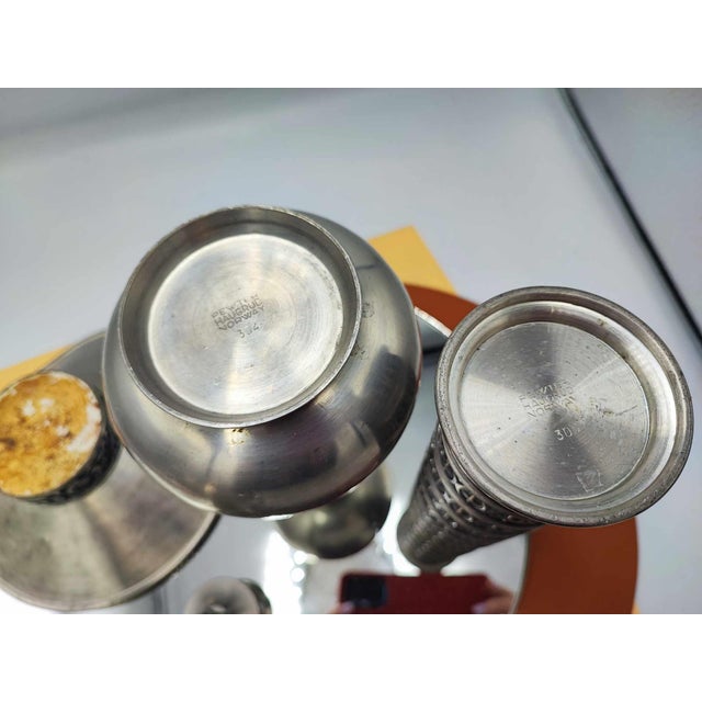 Jug, Vases and Plate in Pewter from Haugrud, Norway, 1970s, Set of 5 For Sale - Image 3 of 10