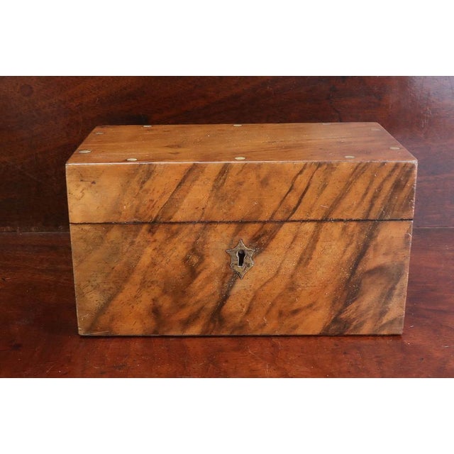 Small Antique Walnut Box with Marbleized Paper Interior, England, 1870s For Sale - Image 3 of 10