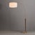Nova of California 1970s Walnut Scalloped Arc Floor Lamp - Weathered Brass, White Linen, Diffuser, Dimmer For Sale - Image 4 of 7