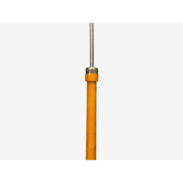 1950s Swedish Modern, Floor Lamp, Oak, Ebonized Wood, Suede For Sale - Image 10 of 13