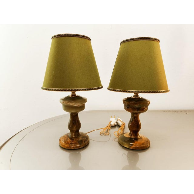 Onyx Table Lamp with Fabric Lampshade For Sale - Image 16 of 18