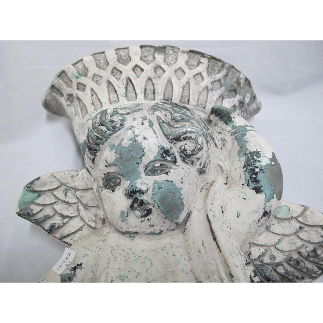 Mexican Stone Cherub Angel Putti Wall Hanging Planter or Light For Sale - Image 11 of 12