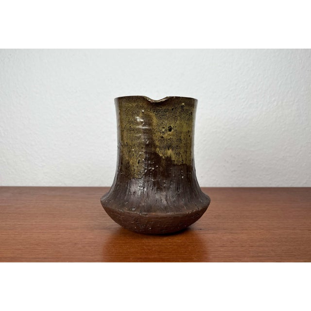 Mid-Century Modern Danish Studio Pottery Carafe Vase from Poul Havgaard, Faaborg, 1960s, in Very Good conditions. Designed...