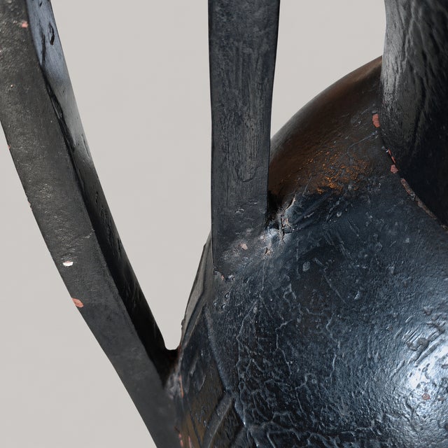 Black 19th/20th Century Neoclassical Cast Iron Amphora Urn With Greek Key Band For Sale - Image 8 of 9
