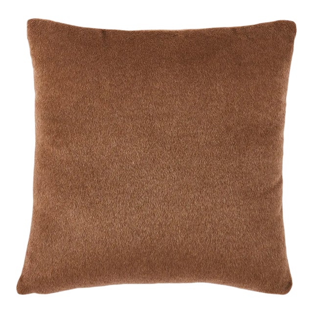 Schumacher Dixon Mohair 20" Pillow in Vicuna For Sale