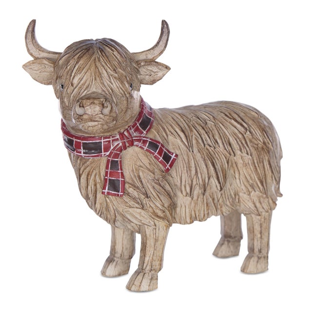Kenneth Ludwig Chicago Highland Cow Winter Figurine (Set of 2) For Sale - Image 4 of 6