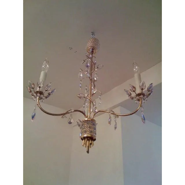 Mid-Century Modern Jl Lobmeyr Colored Crystal Chandelier For Sale - Image 3 of 11