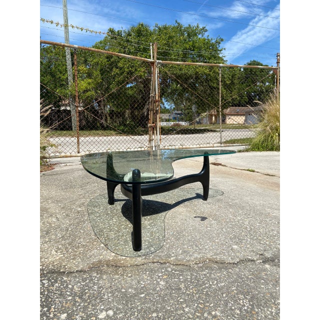 Mid-Century Modern Adrian Pearsall Plantar Coffee Table With Boomerang Shaped Glass Top For Sale - Image 3 of 12