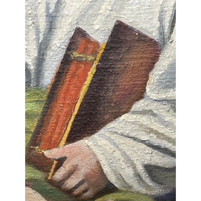 Large Religious Oil Painting the Icon of Madonna Del Popolo C1931 For Sale - Image 6 of 11