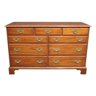 1980s Henkel Harris Wild Black Cherry Dresser – 9 Drawer For Sale