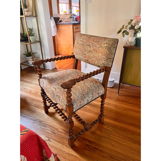 1920s English Revival Jacobean Style Chair Chairish