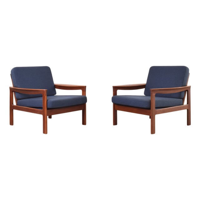 Mid-Century Modern Danish Teak Lounge Chairs by Arne Vodder for Komfort, 1960s, Set of 2 For Sale