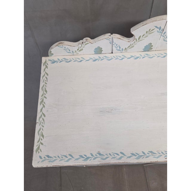 Antique Rustic Pine Two Door Cabinet With Distress Painted and Stenciled Surface For Sale - Image 10 of 18