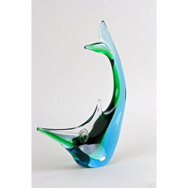Mid-Century Murano Glass Fish Sculpture in Blue and Green Tones, Italy, 1970 For Sale - Image 16 of 18