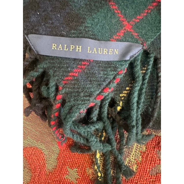 Late 20th Century Vintage Ralph Lauren Wool Tartan Throw For Sale - Image 5 of 11