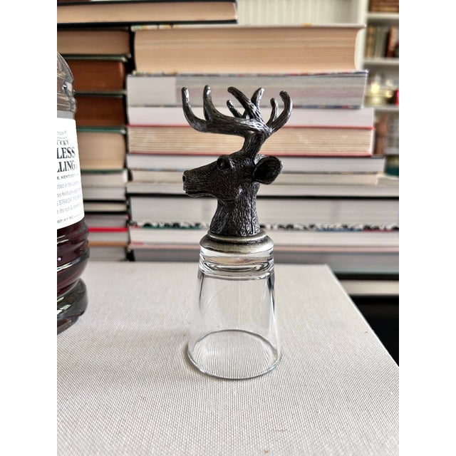 Vintage Pewter Stag Head Shot Glass For Sale In Louisville - Image 6 of 6
