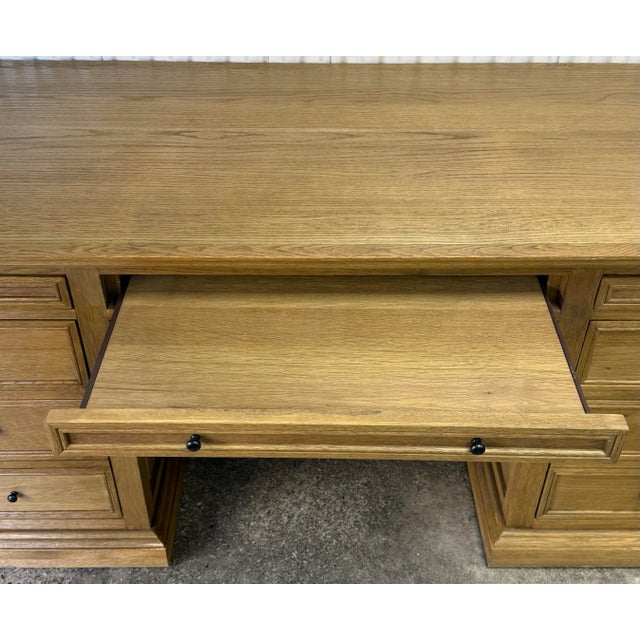 2000 - 2009 Restoration Hardware French Panel Oak Desk For Sale - Image 5 of 12