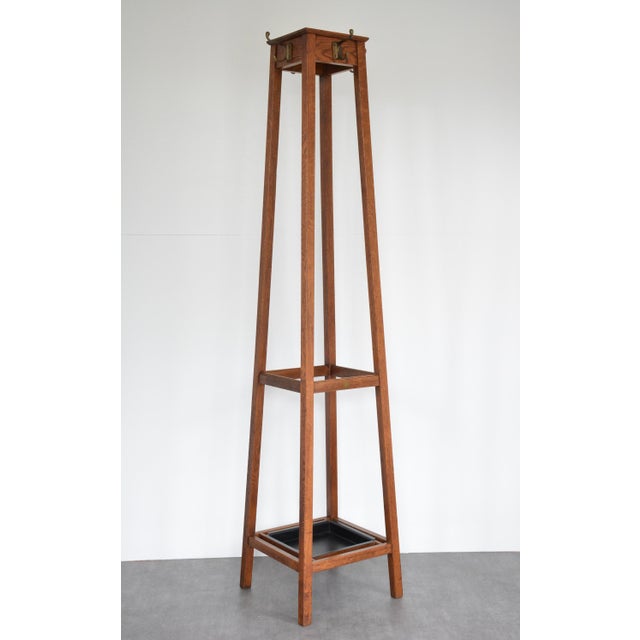 English Arts and Crafts Oak Coat Stand from Astrola, 1930 For Sale - Image 14 of 15
