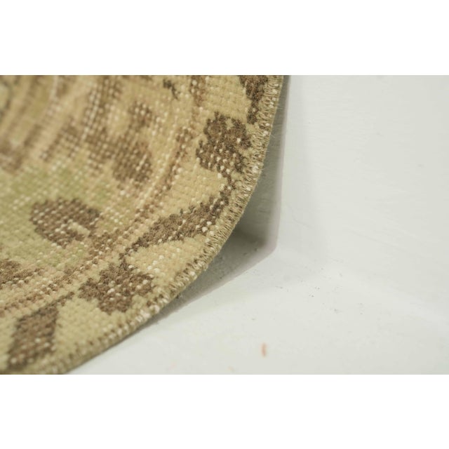 1970s Vintage Turkish Handmade Wool Cotton Beige Area Rug For Sale In San Francisco - Image 6 of 12