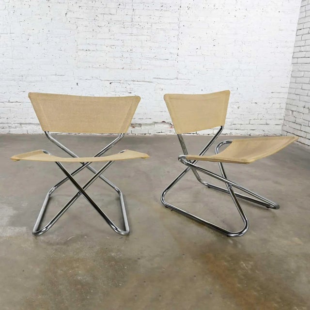 Vintage Scandinavian Modern Erik Magnussen Z Down Folding Chairs by Torben Orskov Denmark, a Pair For Sale - Image 13 of 13
