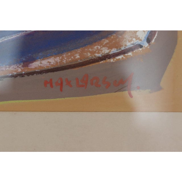 Max Larson, Terracotta Palette, Oil on Paper, 20th Century, Framed For Sale - Image 6 of 11