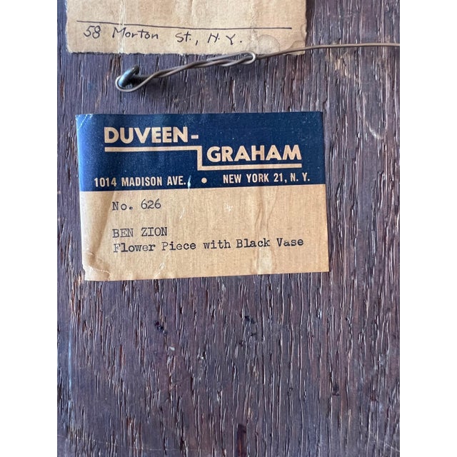 Ben-Zion Weinman, American Modernist Oil Painting Expressionist Vase, Flowers WPA Artist Ben ZIon For Sale In Miami - Image 6 of 10