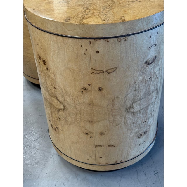 Beige Stunning 1980’s Henredon Burl Nightstands, A Pair For Sale - Image 8 of 18