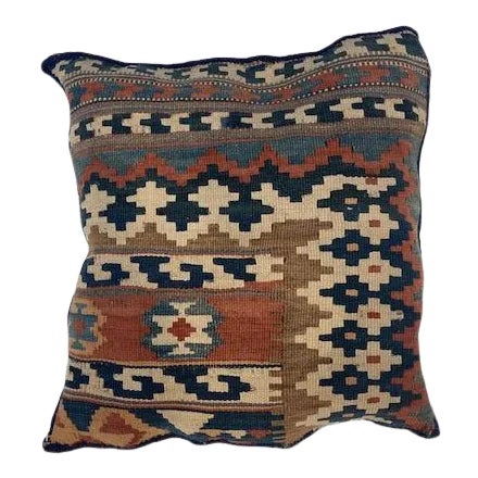 1920s Leon Banilivi Pillow with Antique Persian Kilim For Sale