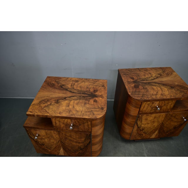 Art Deco Bedside Tables, Former Czechoslovakia, 1930s, Set of 2 For Sale - Image 4 of 18