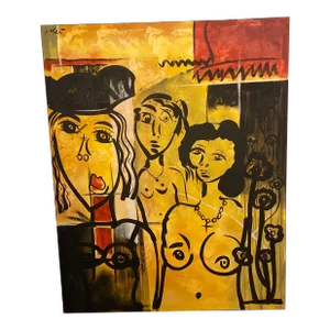 1970s Original Peter Keil Abstract Painting on Canvas