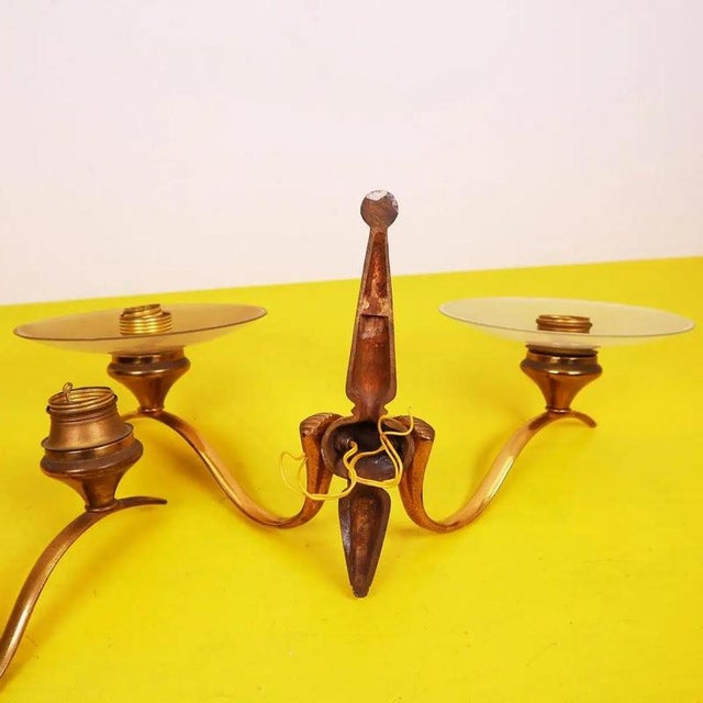 Brass Wall Lamps by Pietro Chiesa, 1950s, Set of 2 For Sale - Image 12 of 14