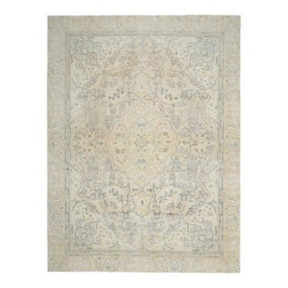 Vintage Turkish Oushak Handmade Wool Cotton Orange Area Rug For Sale