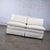 Late 20th Century MCM to Modern Slipper Style Loveseat or Armless Sofa Off White Textured Stripe Upholstery For Sale - Image 4 of 18