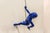 Modern Blue Position Climbing Man Durable Polyresin 3d Hanging Wall Art Sculpture with Leathered Rope and Hanging Hardware For Sale - Image 3 of 3
