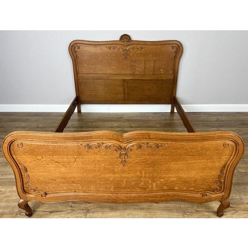 Vintage French Louis XVI Double Bed Frame in Oak For Sale - Image 13 of 13