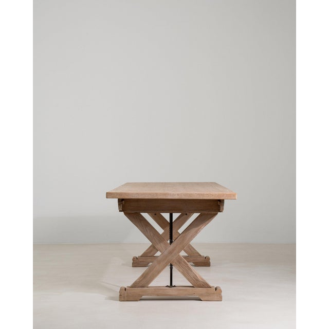 19th Century France Antique White Wood Dining Table For Sale - Image 10 of 11