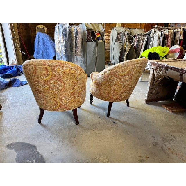 Antique French Tufted Crapaud Club Chairs - A Pair For Sale - Image 4 of 8
