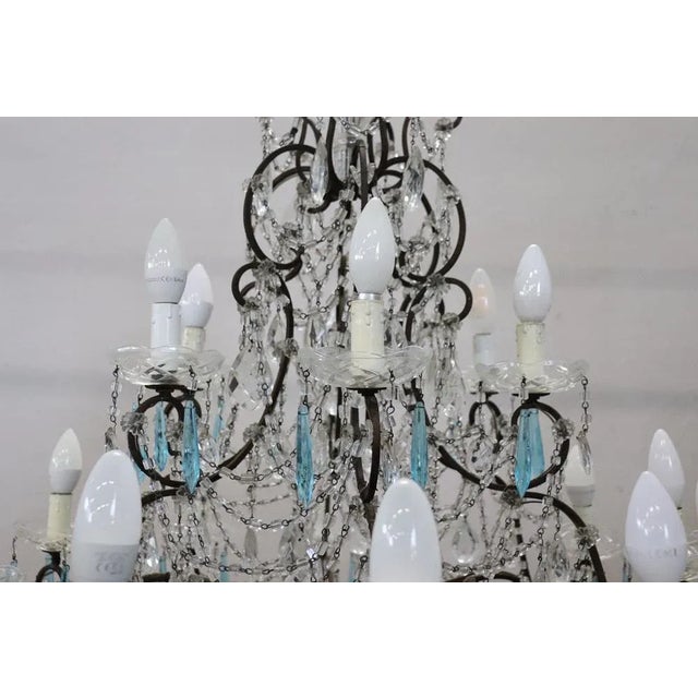 Large Crystal Chandelier with 18 Bulbs, 1930s For Sale - Image 9 of 12