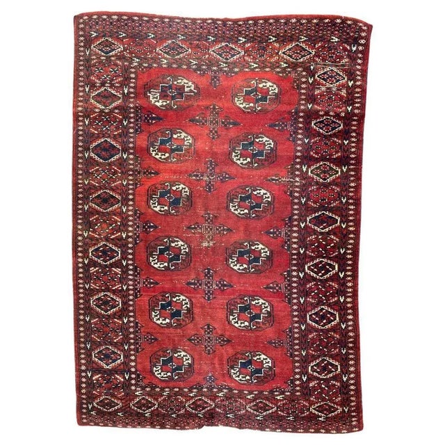 Vintage Bokhara Afghan Rug For Sale - Image 14 of 14
