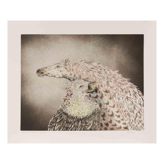 Benito Trolese, Eagle and Horse, Etching, 1990s For Sale
