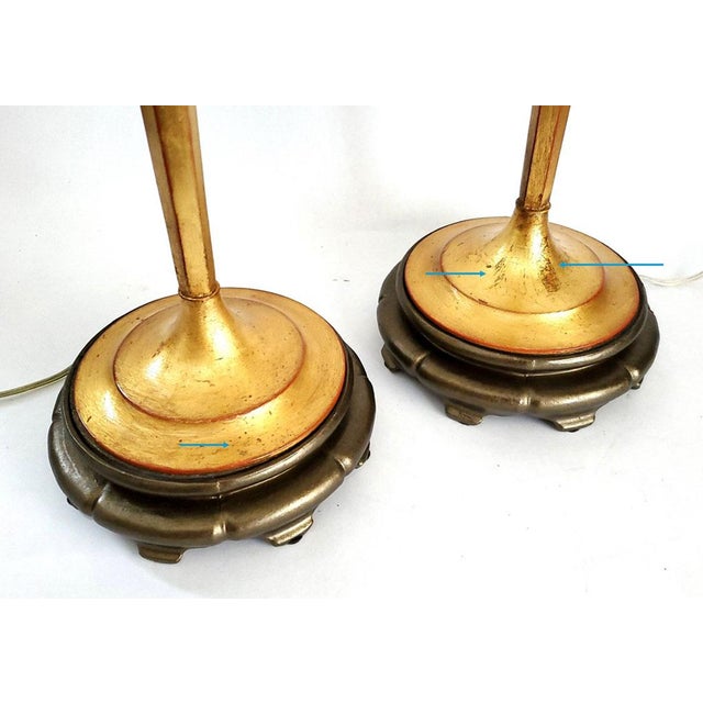 38" Tall Lamp Pair French Empire Gold For Sale - Image 13 of 15