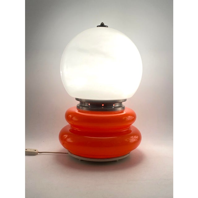 Space Age Orange Murano Glass Table Lamp by Carlo Nason, 1970s For Sale - Image 6 of 15