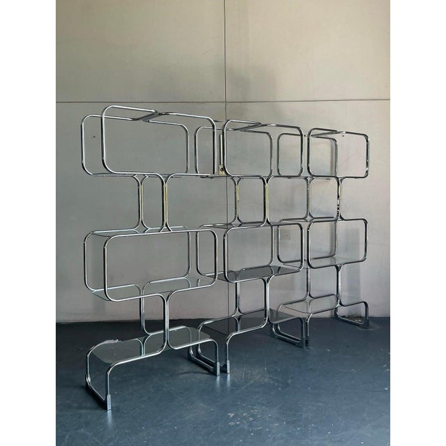Mid-Century Modern Vintage Italian Tricom Chrome Etagere - Set of 3 For Sale - Image 3 of 12
