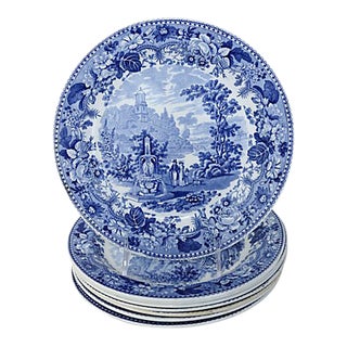 1830s Staffordshire Dinner Plates, Set of 8 For Sale